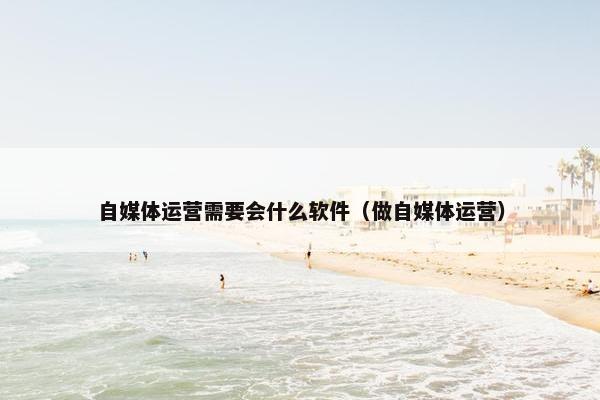 自媒体运营需要会什么软件（做自媒体运营）