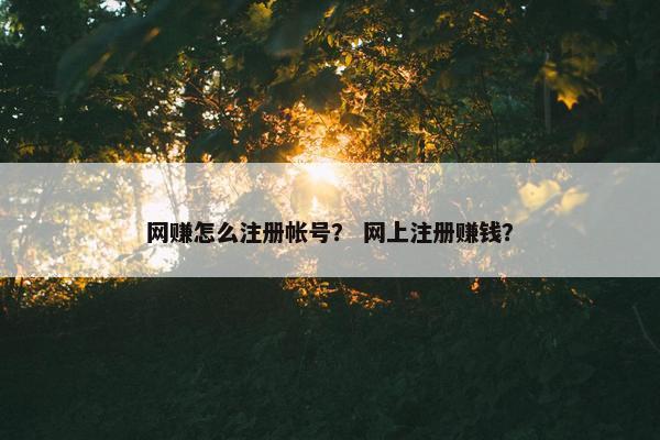 网赚怎么注册帐号？ 网上注册赚钱？