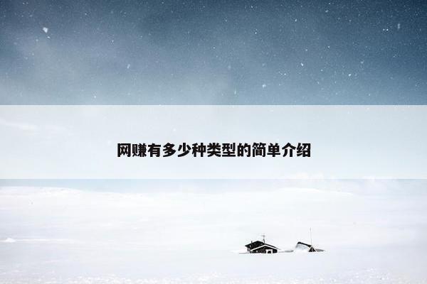 网赚有多少种类型的简单介绍