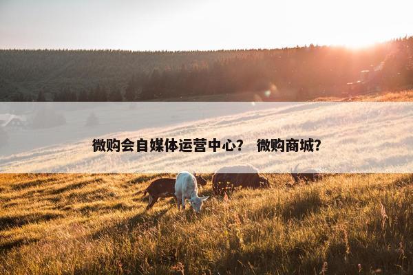 微购会自媒体运营中心？ 微购商城？