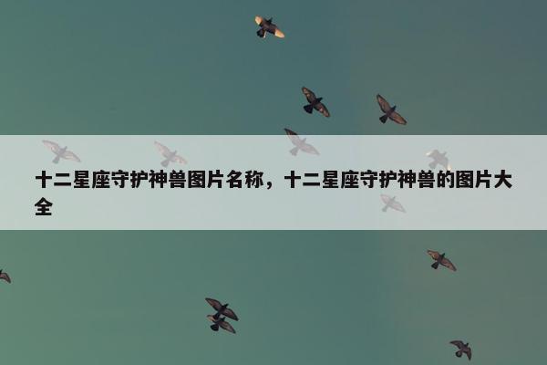 十二星座守护神兽图片名称，十二星座守护神兽的图片大全