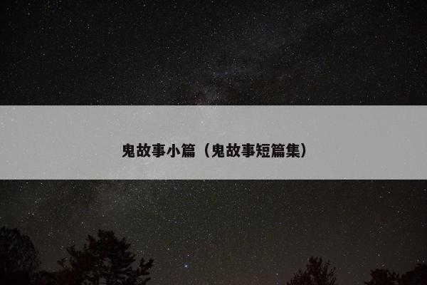 鬼故事小篇（鬼故事短篇集）